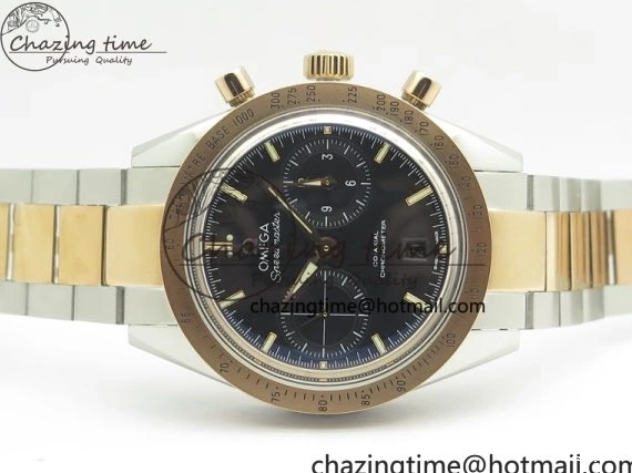 0521 Speedmaster ’57 Co-Axial SS RG OMF 1:1 Best Edition Black Dial On SS RG Bracelet A9300 (Free Leather Strap) RelaxedFit 8071